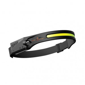 Lanterna led de cap profesionala, frontala, 350 lumeni, cu acumulator intern, senzor de miscare, 4 moduri lumina, rezistent la apa, perfect pentru pescuit, camping, vanatoare, drumetie, culoarea verde, negru - Img 1