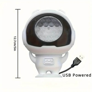 Proiector joc de lumini, led, RGB, rotativ, interior, in forma de astronaut, de camera, 1W, alb