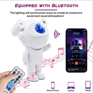 Proiector led galaxie, in forma de astronaut, pentru camera, copii, bluetooth, efect nebula, aurora