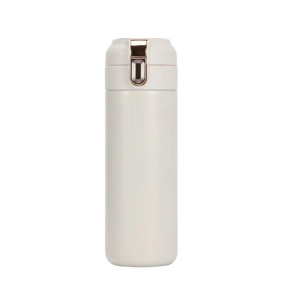 Termos cu afisaj temperatura, otel inoxidabil, capacitate 400ml, buton de siguranta, alb