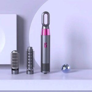 Uscator de par 3 in 1, multifunctional, 1000W, perie dreapta, rotunda, bucle, coafare