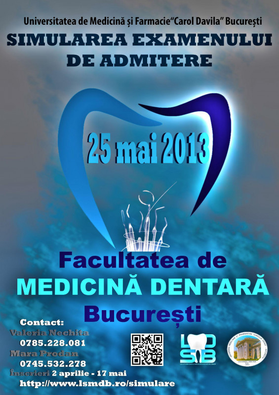 Simularea examenului de admitere 2013 UMF Carol Davila Bucuresti