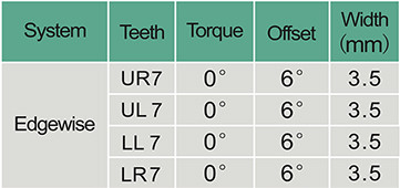 Valori sistem Edgewise molar 2