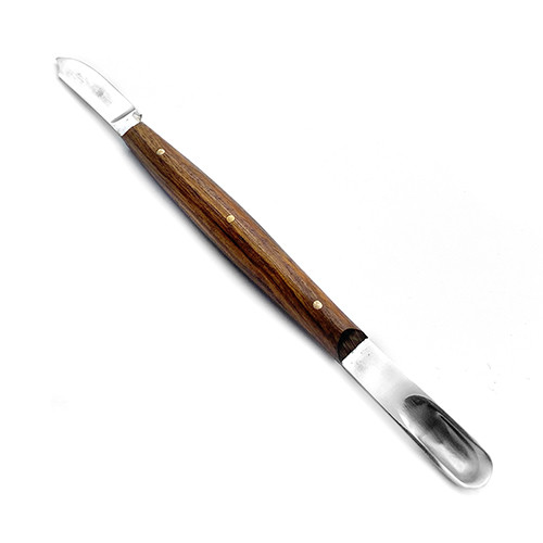 Cutit ceara mare 17cm cu lingurita maner lemn
