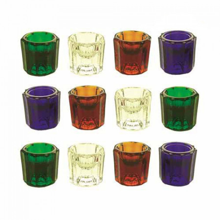 Godeu sticla color fara capac set 12 bucati