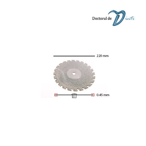 Disc Diamantat Tehnica Dentara 220 mm grosime 045 Dintat