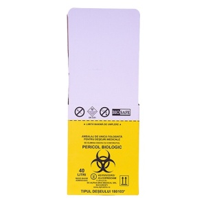 Cutie Din Carton Cu Sac 40L Deseuri Medicale