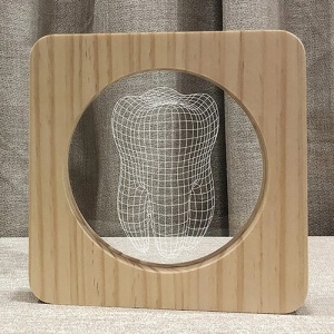 Lampa decorativa din lemn design dinte 3D QT-086