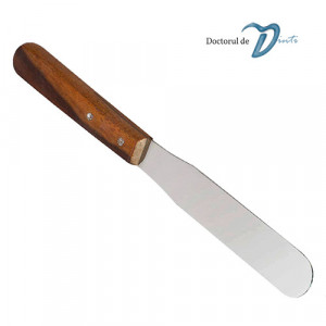 Spatula inox 22 mm pentru gips sau alginat cu maner lemn