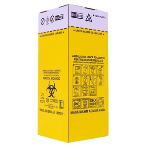 Cutie Carton Cu Sac 27L Deseuri Medicale