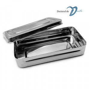 Cutie otel inoxidabil cu capac pentru instrumentar 30x20 cm