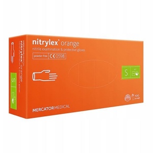 Cutie Manusi Nitrylex Portocaliu nepudrate S