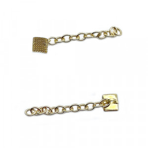Buton tractiune rectangular cu lant placat cu aur 2 bucati