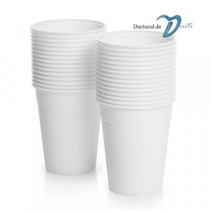 Pahare unica folosinta albe 100 ml