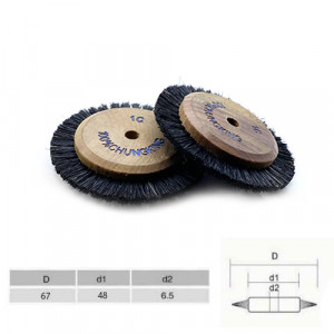 Dimensiuni perie cu un rand de peri scurti corp lemn 67mm