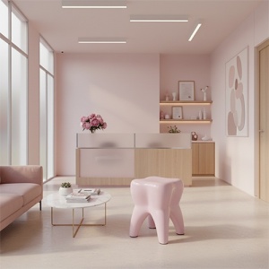 Scaun Decorativ Forma Dinte Culoare Roz 42cm
