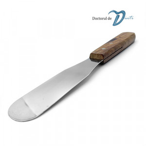 Spatula din inox 30mm pentru gips si alginat cu maner lemn