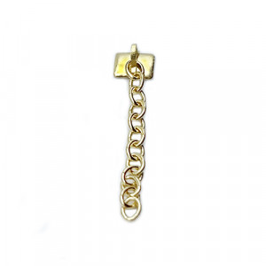Buton de tractiune rectangular cu lant auriu 2buc