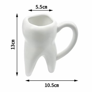 Cana Ceramica In Forma de Molar QT-128 Dimensiuni