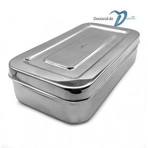 Cutie din inox cu capac pentru instrumentar 40x30 cm