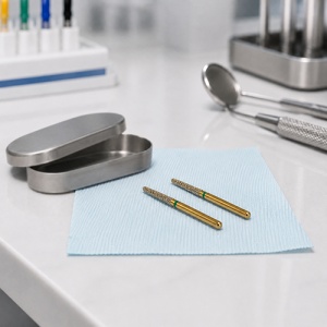 Freze diamantate grosiere verde G850 Round End Taper Coltene