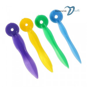 Pene interdentare plastic cu inel culori