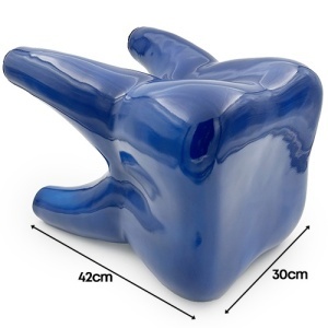 Scaun Decorativ Forma Dinte Culoare Albastru 42cm