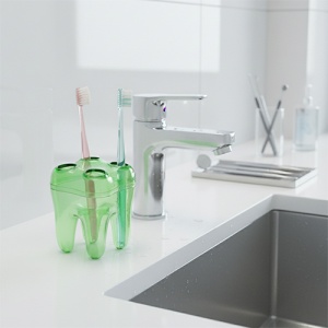 Suport Periute Plastic Forma De Dinte Verde