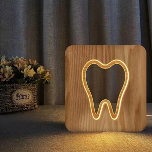 Lampa din lemn cu design dinte QT-085