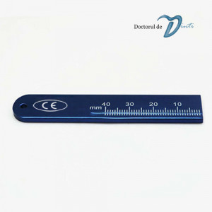 Rigla endodontica metal color gradata 40mm B010B albastru inchis
