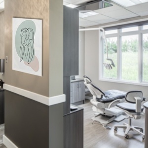 Tablou decorativ clinica stomatologica molar desen liniar 45X60cm Y015