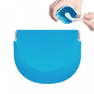 Sac silicon color depozitare retainer ortodontic albastru