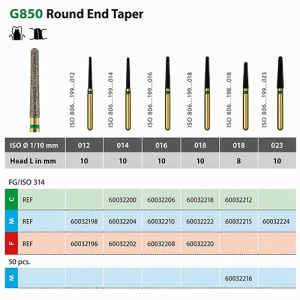 Freze diamantate grosiere G850 Round End Taper 