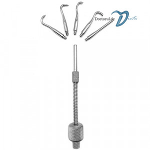 Instrument scos lucrari dentare cu arc si 5 varfuri