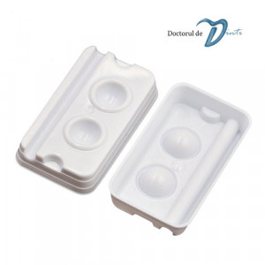 Placuta pad plastic mixare materiale dentare cu 2 sloturi
