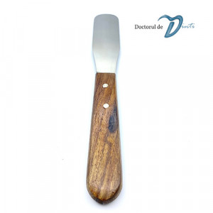 Spatula inox de 30mm pentru gips si alginat cu maner lemn