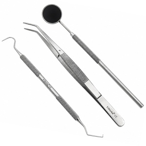 Trusa consultatie stomatologie otel inox 3 piese