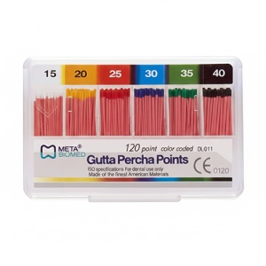 Conuri Gutaperca .02 Nr 15-40 ASS 120Buc Meta Biomed