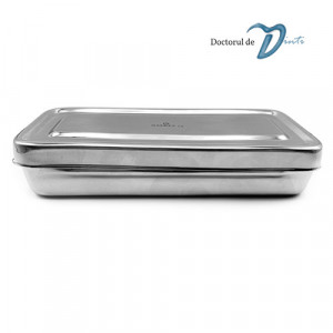 Cutie din inox cu capac pentru instrumentar 17x7 cm