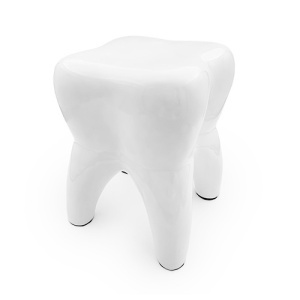 Scaun Forma Dinte Alb 32cm