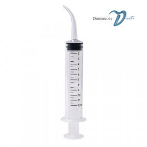 Seringa plastic varf curbat de 12 ml transparenta CS01