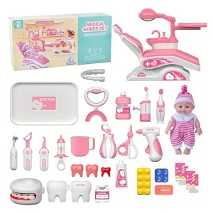 Set Interactiv Scaun Medical Stomatologic Inteligent Roz