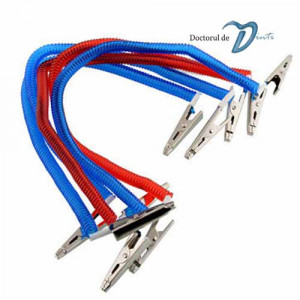Lant arc extensibil cu cleme metalice pentru bavete rosu sau albastru