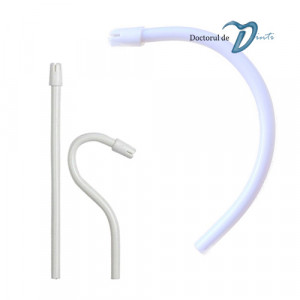 Aspiratoare saliva color 100 bucati alb mat