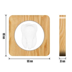 Dimensiuni lampa din lemn design dinte 3D QT-086