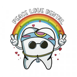 Sticker dinte hippie