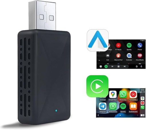 Adaptor Wireless 2 in1 Apple CarPlay Android Auto