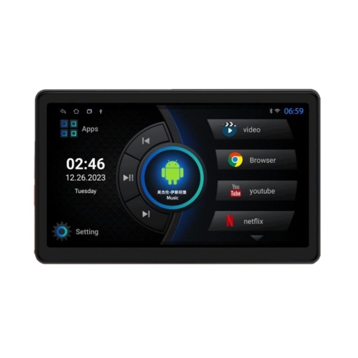 Monitor Auto Android 11.6 inch cu Ecran Tactil IPS și Lumina Ambientala