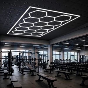 Lumină LED Hexagonală – 14 Module + Rama 484x243CM – Sală Fitness, Gym, Studio Antrenamente Profesionale - Img 6