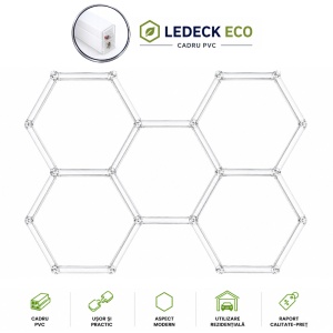 Lumină LED Hexagonală – 5 Module 164x235CM - Garaj, Dormitor, Cameră Gaming, Spații Private